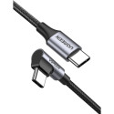 UGREEN USB-C to Nurga USB2.0-C Ümar Kaabel 1m Hall Must