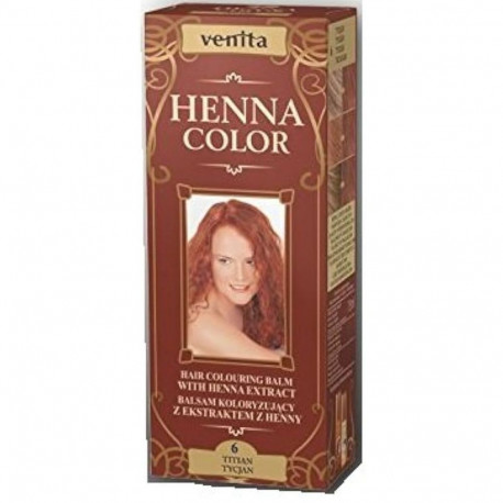 Poolpüsiv värv Venita Henna Color Nº 6 Titian 75 ml