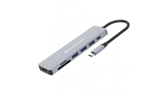 USB-jaotur Conceptronic 110519207101 Hall Mitmevärviline 100 W