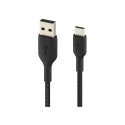 "Belkin USB-C/USB-A Kabel ummantelt, 1m, schwarz"