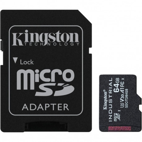 "CARD 64GB Kingston Industrial microHC 100MB/s +Adapter"