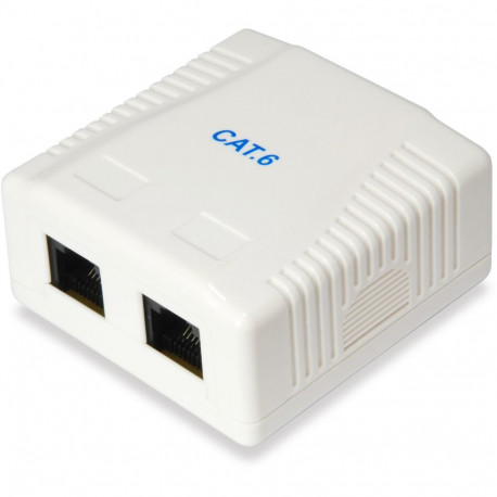 "Equip Aufputzdose Cat6 2xRJ45 UTP RAL 9010 Reinweiß"