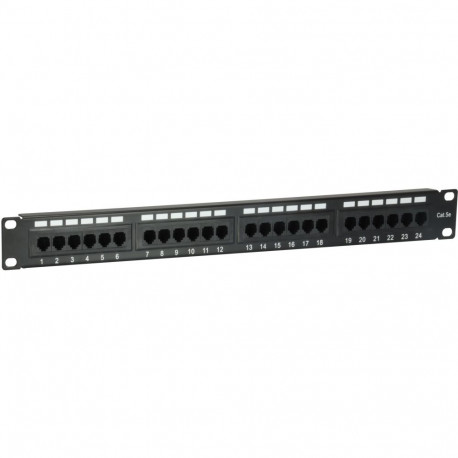 "Equip Patchpanel 24x RJ45 Cat5e 19"" UTP 1HE schwarz"