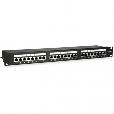 "Equip Patchpanel 24x RJ45 Cat5e 19"" FTP 1HE schwarz"