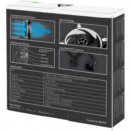 "ARCTIC Lüfter BioniX P120 White PWM"