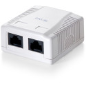 "Equip Aufputzdose Cat5e 2xRJ45 UTP Premium RAL 9010 Reinweiß Polybeutel"