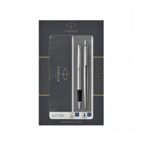 "PARKER Füller & Kugelschreiber DuoSet Jotter Edelstahl C.C. Geschenkbox"