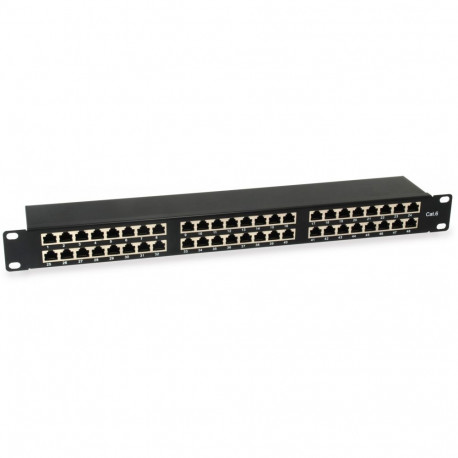 "Equip Patchpanel 48x RJ45 Cat6 19"" FTP 1HE ISO/IEC schwarz"
