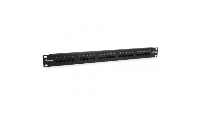 "Equip Patchpanel 25x RJ45 Cat3 19"" UTP 1HE ISDN schwarz"