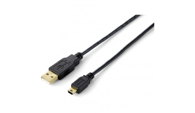 "Equip Kabel USB-A 2.0 -> mini B St/St 3.00m schwarz Blister"