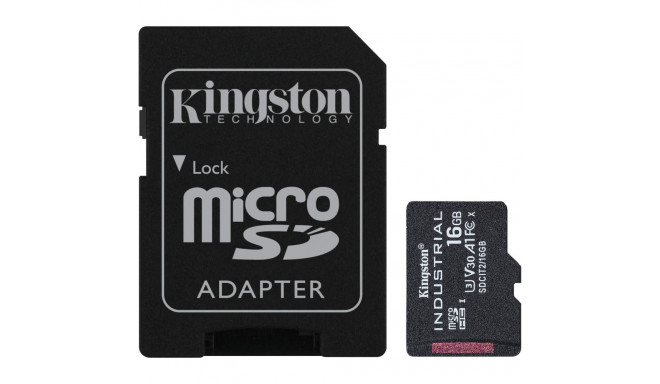 "CARD 16GB Kingston Industrial microHC 100MB/s +Adapter"