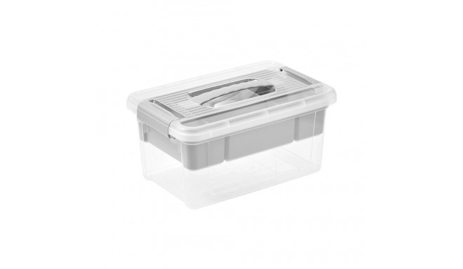 Box with lid and organizer Henri 23x35x17cm 9L light gray|transparent