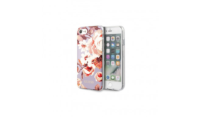 Guess GUHCI8PCUTRFL02 iPhone 7/8/SE 2020/SE 2022 lilla N°2 Flower Collection läikiv