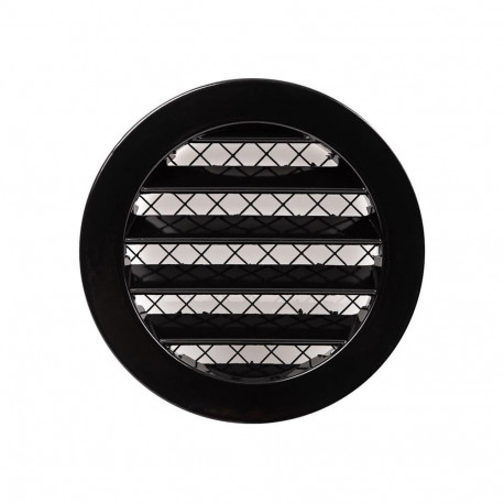 Aluminum ventilation grille MRA100M, DN100, round, black.