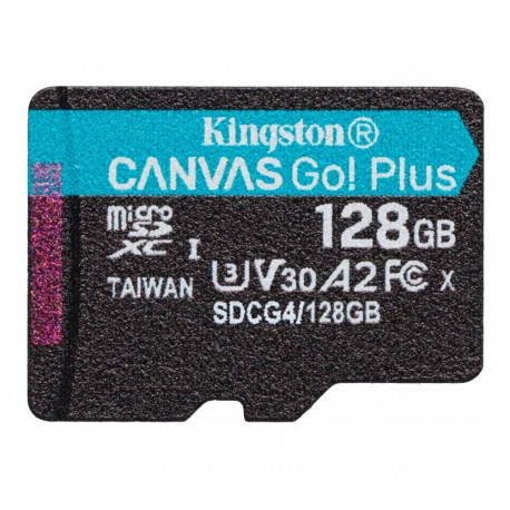 Kingston memory card microSDXC 128GB Canvas Go Plus Gen4 200R A2 U3
