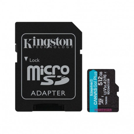 KINGSTON 512GB microSDXC Canvas Go Plus Gen4 200MB/s A2 U3 V30 Card + Adapter