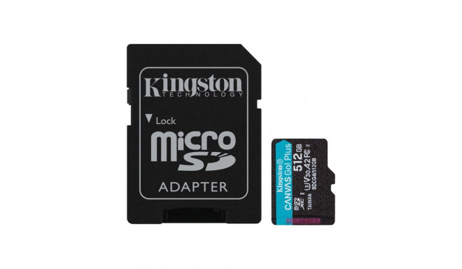 Kingston 512GB microSDXC Canvas Go Plus Gen4 200MB/s A2 U3 V30 kaart + adapter