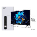 TCL P79K 50P79K teler 127 cm (50") 4K Ultra HD nutiteler Wi-Fi metallik 430 cd/m²