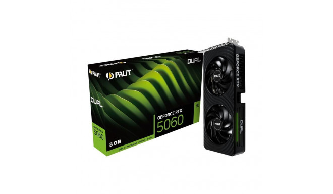 Palit Graphics Card||NVIDIA GeForce RTX 5060|8 GB|GDDR7|128 bit|PCIE 5.0 16x|Dual Slot Fansink|3xDis