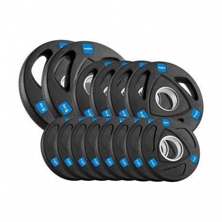 Obciążenie żeliwne olimpijskie gumowane zestaw 30kg ( 8x1.25kg + 4x2.5kg + 2x5kg ), otwór 51mm , REB