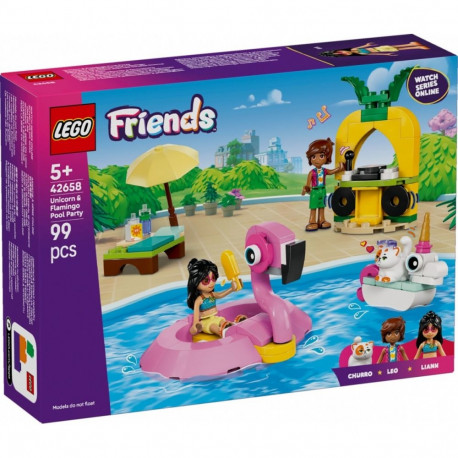Friends 42658 building blocks: Pool party with a unicorn and a flamingo