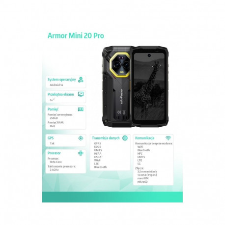 Smartphone Armor Mini 20 Pro 4G 8/256GB IP69K black