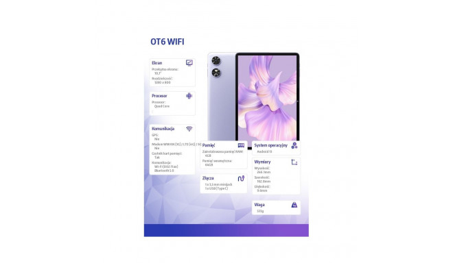 Tablet OT6 Wifi 10,1 4/64GB no charger purpl