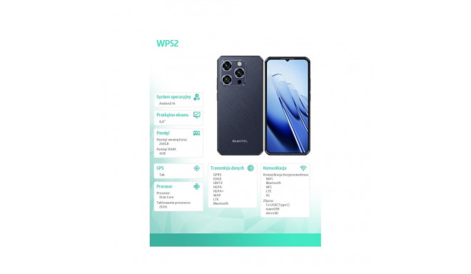 Smartfon WP52 5G 4/256GB IP69K no charge