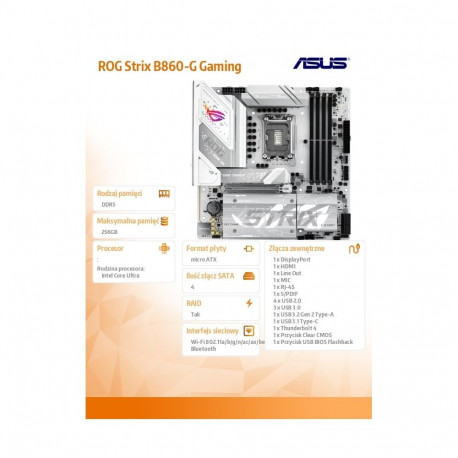 ROG STRIX emaplaat B860-G mängu wifi s1851 4DDR5 TB4 AT