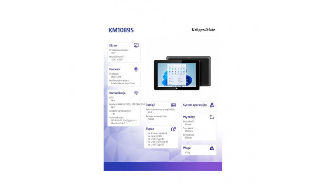 2in1 PC Tab Kruger & Mat z EAGLE 1089S