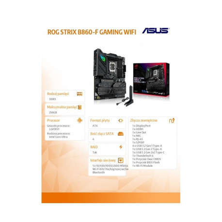 Motherboard ROG STRIX B860-F GAMING WIFI s1851 4DDR5 ATX