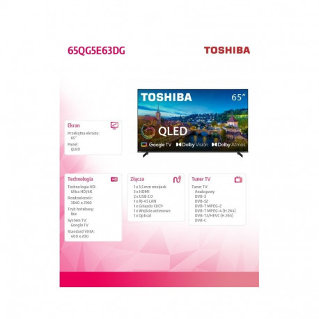 QLED teler 65-tolline 65QG5E63DG