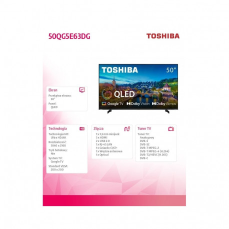 QLED teler 50-tolline 50QG5E63DG