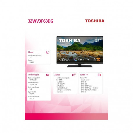 TV LED 32 inches 32WV3F63DG