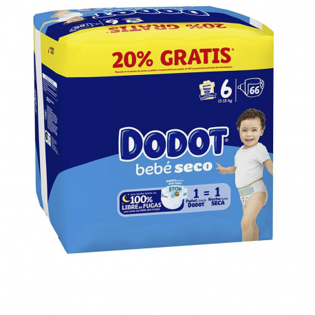 DODOT ETAPAS talla 6 pañales 13-18 kg 66 u