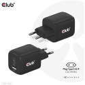 "Club3D Ladegerät 2xUSB Typ C. 1xUSB Typ A. PD 65W. GaN retail"