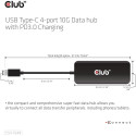 "Club3D USB-Hub Typ C > 4x USB Typ C 10Gbps + 100W PD St/Bu"