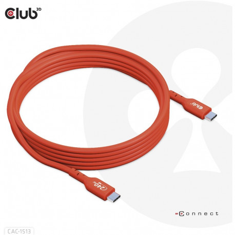 "Club3D Kabel USB 2 Typ C PD 240W / 480Mb 3m St/St"