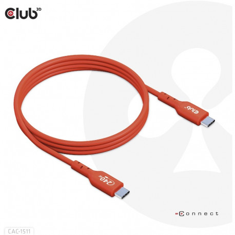 "Club3D Kabel USB 2 Typ C PD 240W / 480Mb 1m St/St"