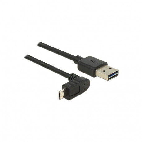 "Kabel EASY-USB 2.0 Typ-A Stecker > EASY-USB 2.0 Typ Micro-B Stecker gewinkelt oben / unten 1 m schw