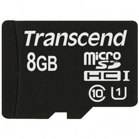"CARD microSD 8GB Transcend SDHC UHS1 w/adapter"