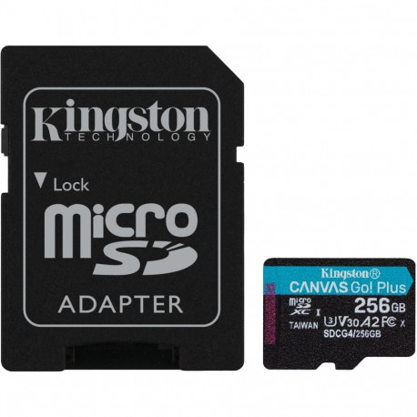 "CARD KINGSTON 256GB microXC Canvas Go Plus Gen4 200MB/s A2 U3 V30 Card + Adapter"