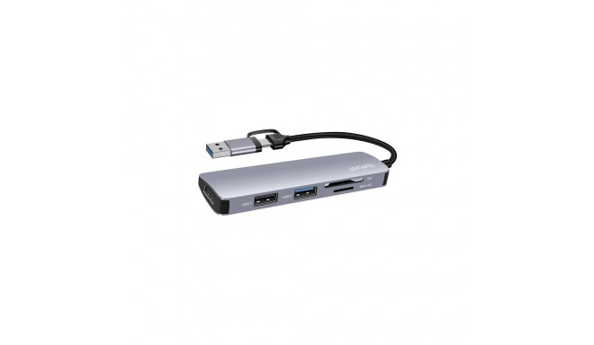 "4smarts 5 in1 Universal Mulitport USB Hub spacegrau"
