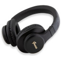 Guess Leather Tone On Tone Script Bluetooth 4G Over-Ear Headphones - Black