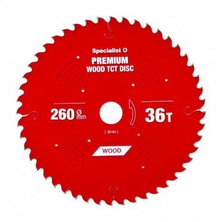 Cutting disc 260x36Tx30mm, Wood PREMIUM, SPECIALIST+
