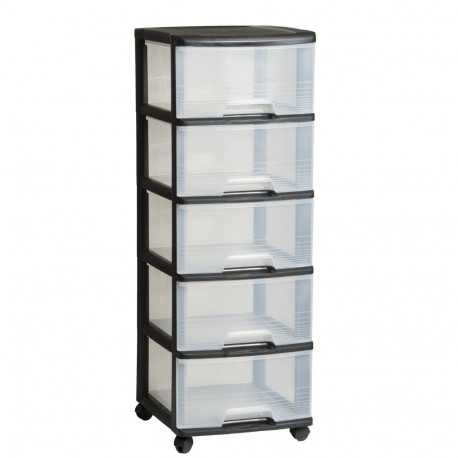 Curver Drawer System with 5 drawers 20L Drawer System 37x39x100cm black/transparent 0806770146