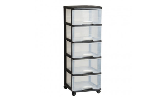 Curver Drawer System with 5 drawers 20L Drawer System 37x39x100cm black/transparent 0806770146