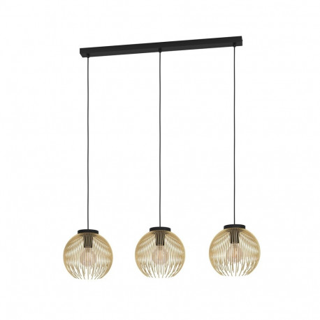 Pendant lamp EGLO VENEZUELA, 3 x E27, max 3 x 40W, black/gold, 93.5 x 23.5 x 110cm