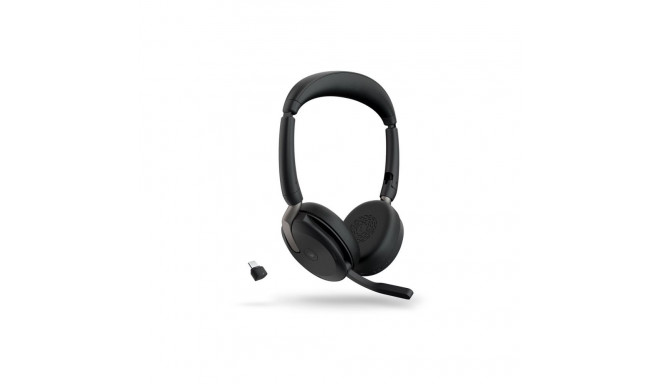 JABRA Evolve2 65 Flex MS stereo on-ear Bluetooth juhtmevabad aktiivse mürasummutusega USB-C must kõr