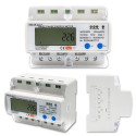 Qoltec 50883 Three phase electronic energy consumption meter for DIN rail | Wi-Fi | TUYA | 400V | LC